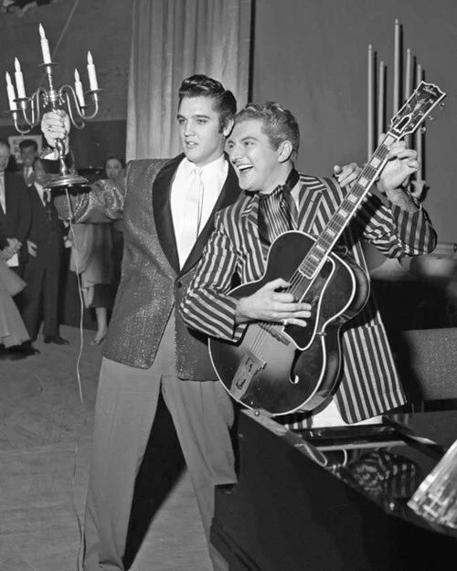 1956 Famous Singers Liberace And Elvis Presley Glossy Magnet Magnet