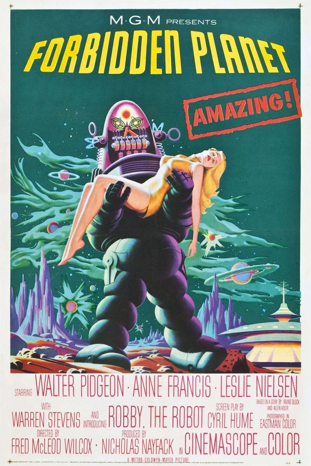 1956 Forbidden Planet Movie Magnet Walter Pidgeon Anne Francis