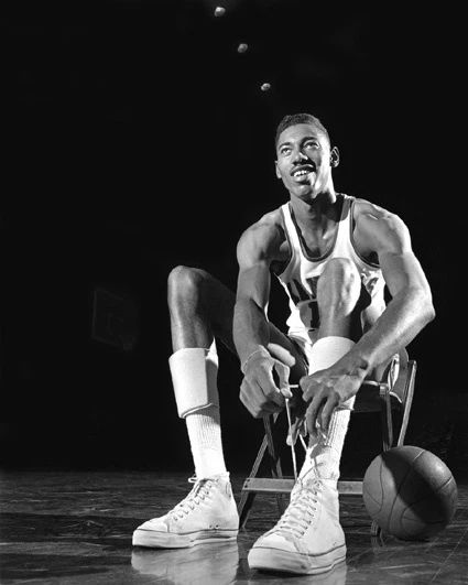 1956 Kansas Jayhawks Wilt Chamberlain Glossy Magnet College Basketball Print