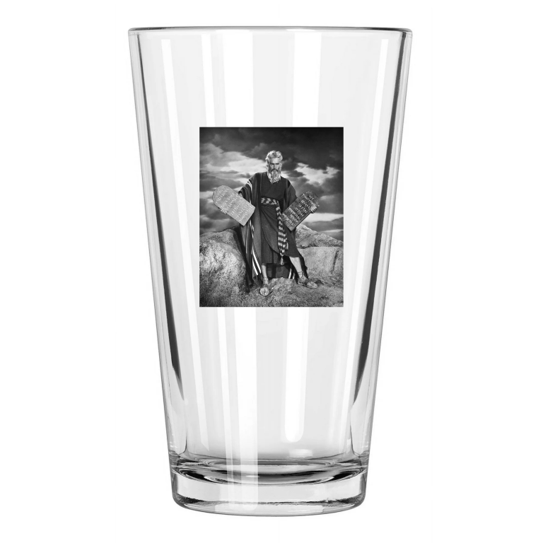 1956 Movie Film Actor Charlton Heston The Ten Commandments Pint Beer Glass