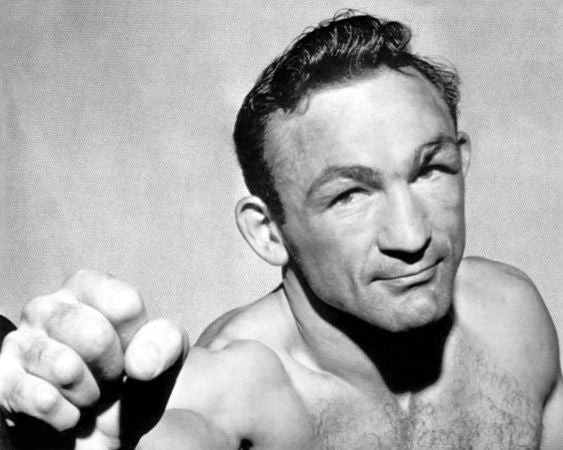 1957 American Boxer Carmen Basilio Glossy Boxing Keychain Middleweight Print