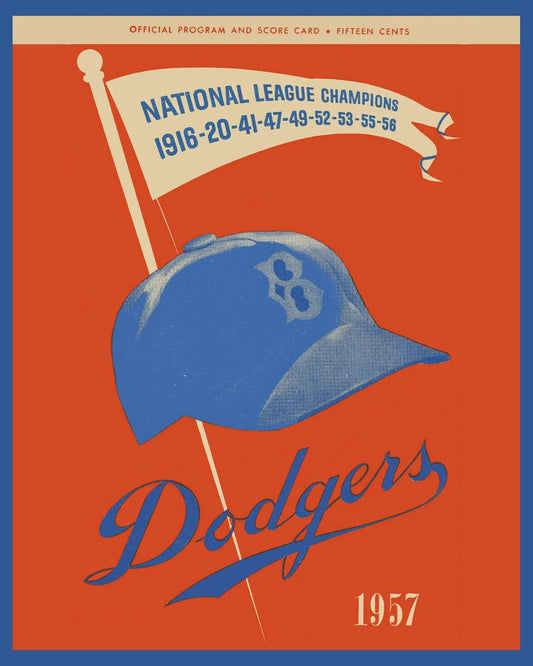 1957 Brooklyn Dodgers Keychain Baseball Picture Mlb