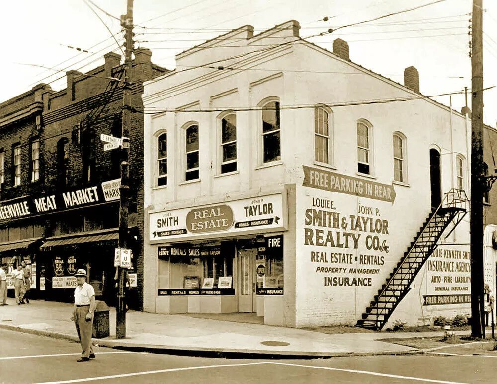 1957 Broad & Main Street Greenville South Carolina Old Magnet Reprint