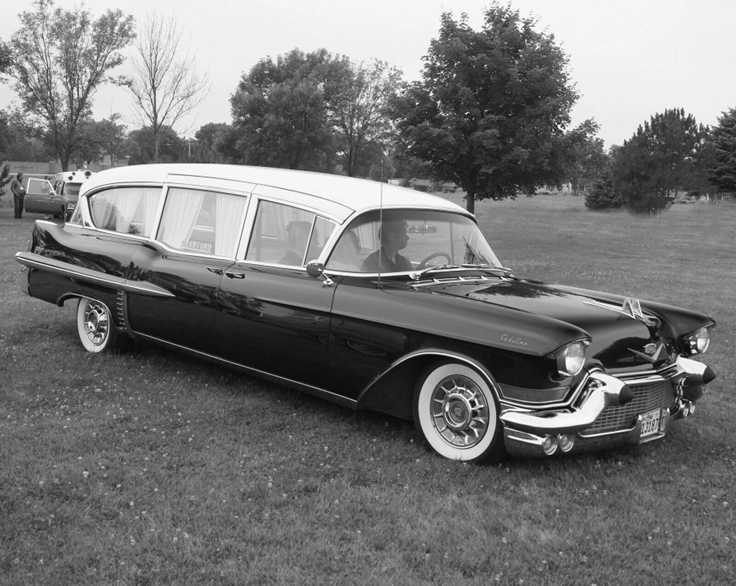 1957 Cadillac Superior Coach Hearse Retro Classic Car Poster Photo