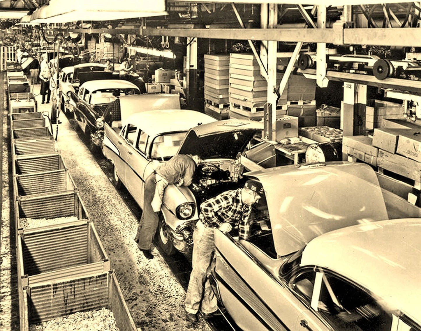 1957 Chevrolet Factory Assembly Line Classic Car Retro Magnet Magnet