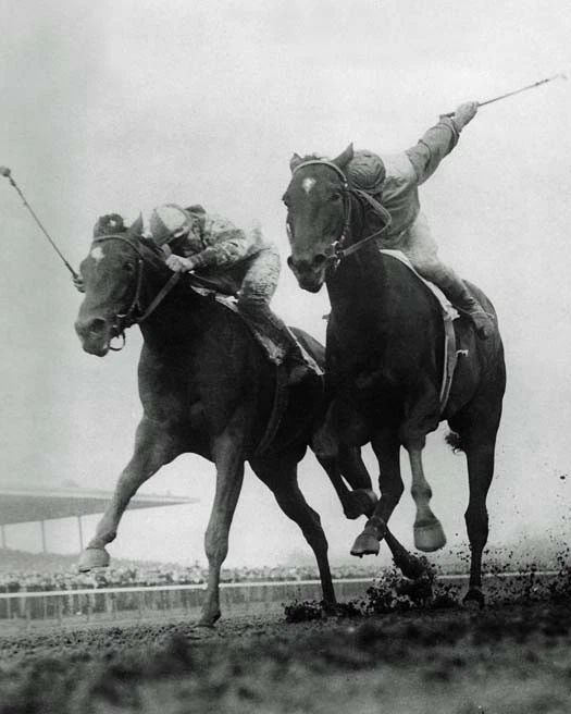 1957 Champion Racehorses Bold Ruler Vs Gallant Man Glossy Magnet Print Horse