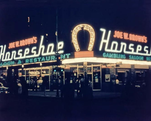 1957 Horseshoe Club Las Vegas Glossy Magnet Casino Print Downtown Magnet