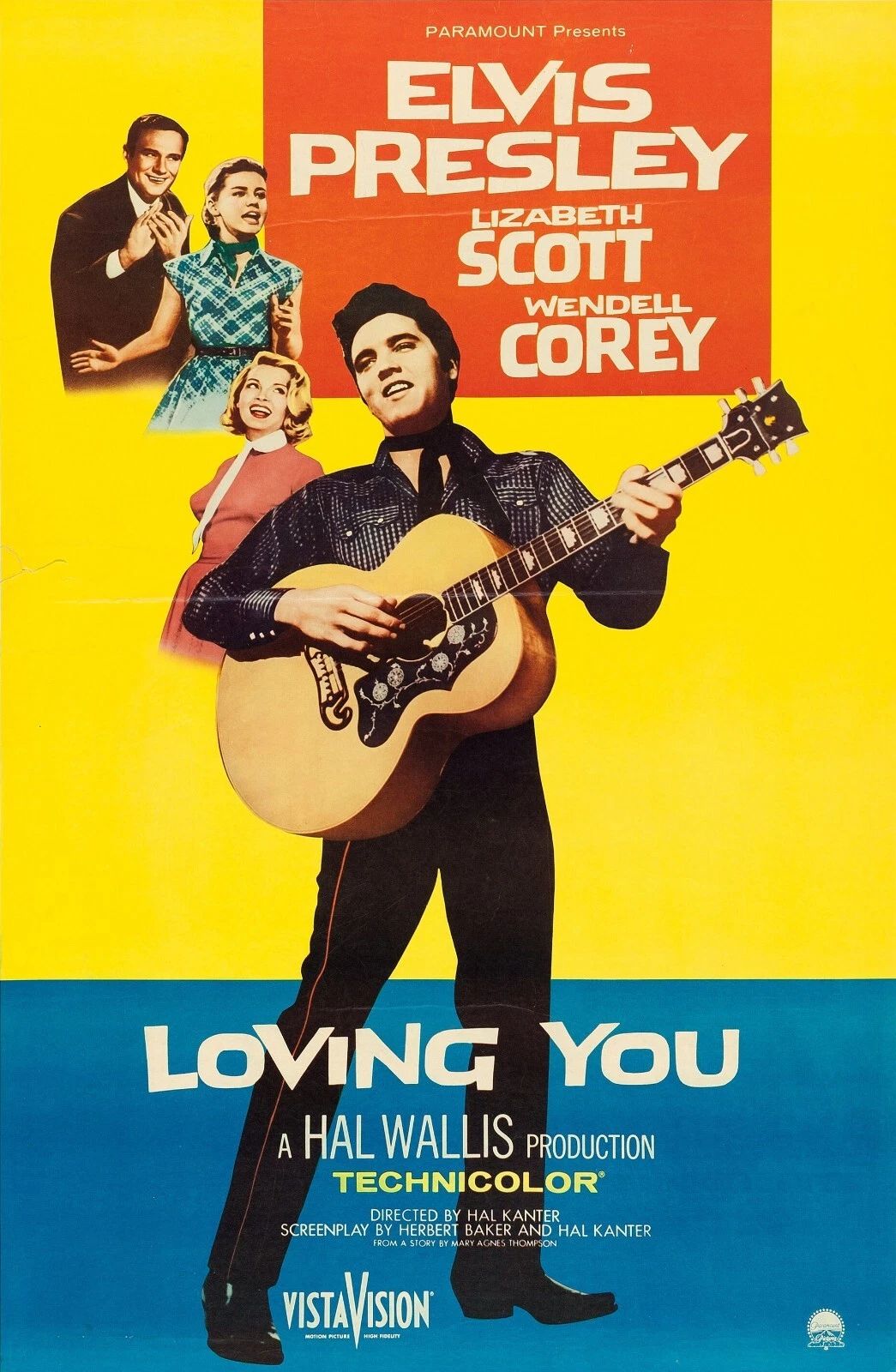 1957 Loving You Movie Poster Elvis Presley Lizabeth Scott Deke Rivers