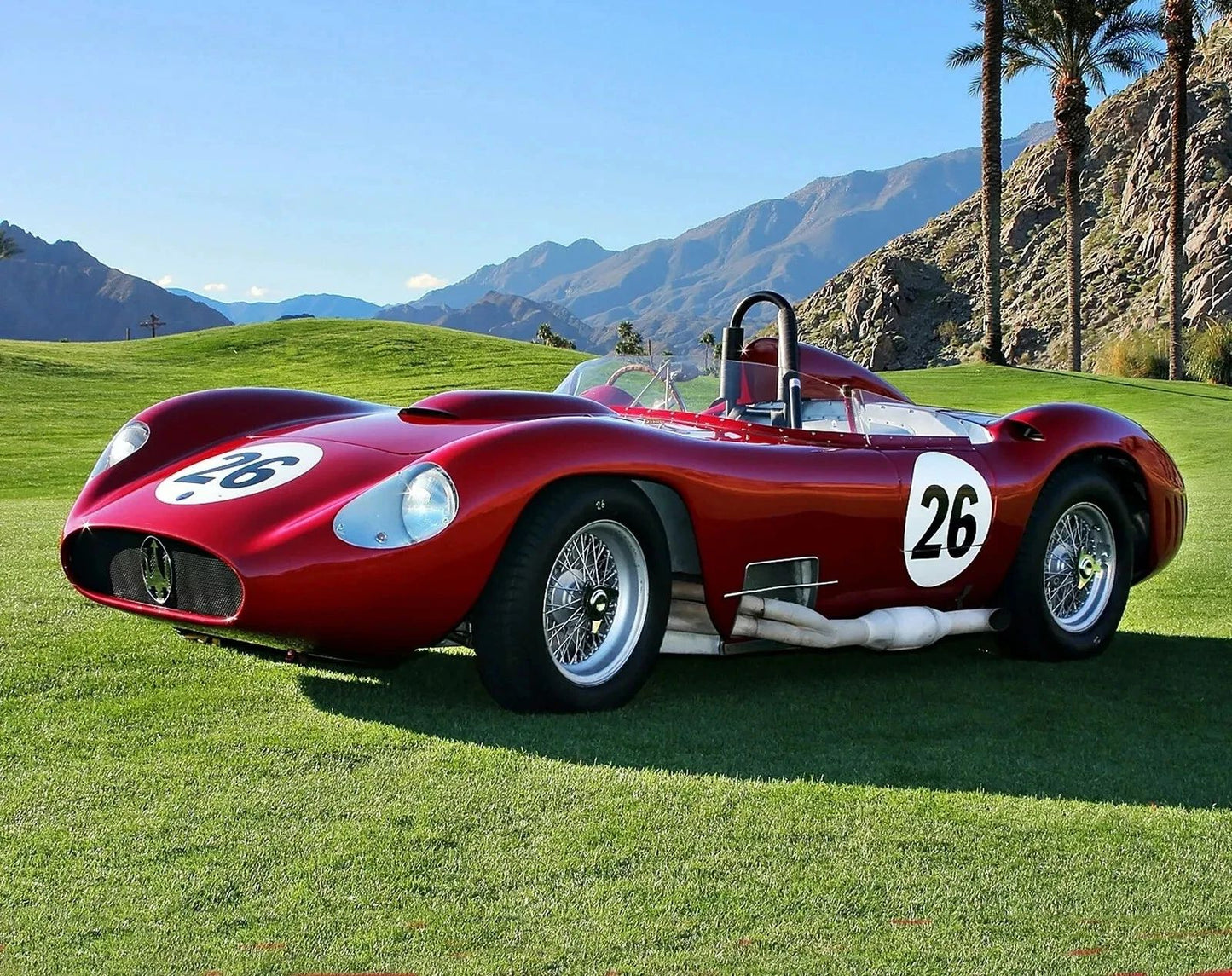 1957 Maserati 450S Race Car Classic Retro Automobile Picture Photo
