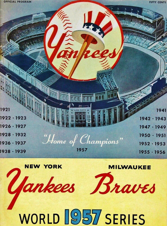 1957 Milwaukee Braves New York Yankees Ny Magnet Baseball Picture Mlb Ws