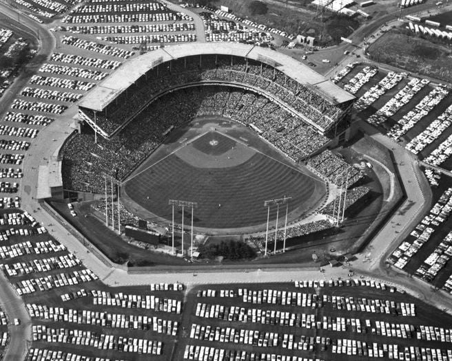 1957 Milwaukee County Stadium Glossy Keychain Print Milwaukee Braves Keychain