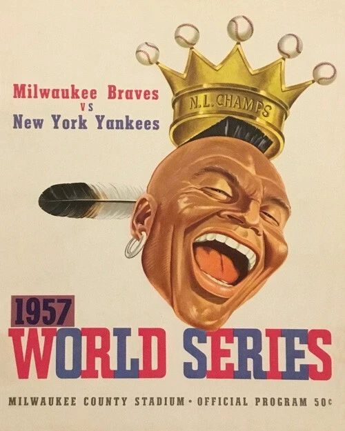 1957 Milwaukee Braves World Series Program Cover Glossy Keychain Champs Print