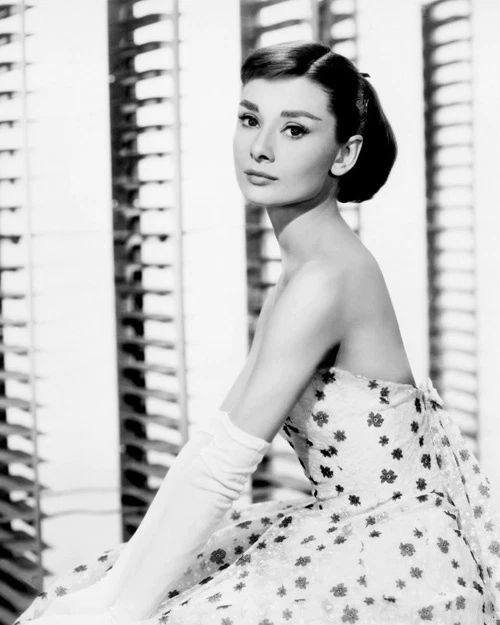 1957 Movie Film Actress Audrey Hepburn Glossy Keychain 'Funny Face' Print