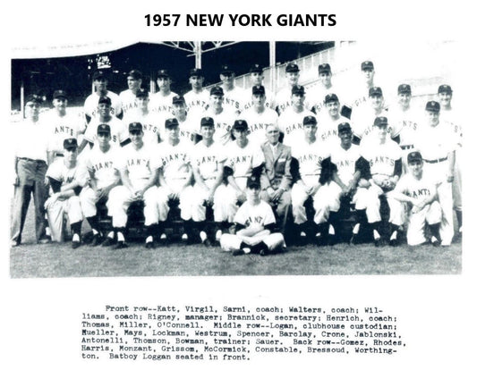 1957 New York Giants Ny Team Keychain Baseball Picture Mlb