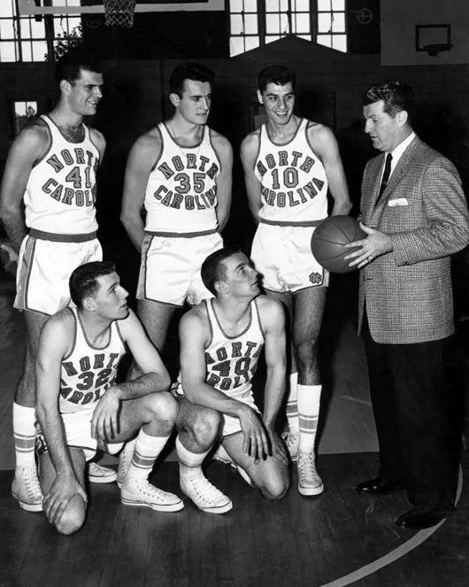 1957 North Carolina Tar Heels Frank Mcguire Glossy Photo Ncaa Champions