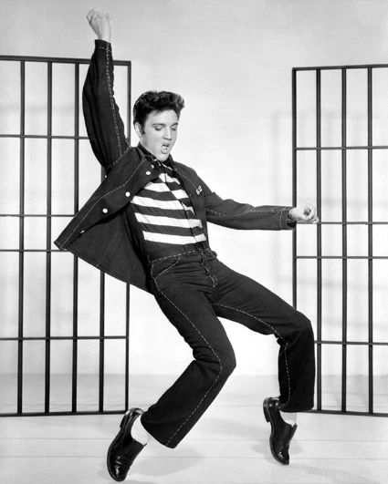 1957 Rock And Roll Singer Elvis Presley Glossy Keychain Jailhouse Rock Print