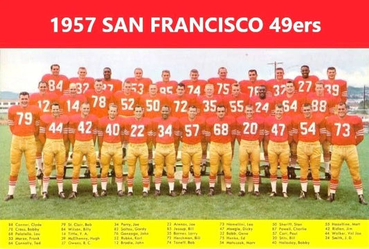 1957 San Francisco 49Ers Team Keychain Football Picture Niners Nfl