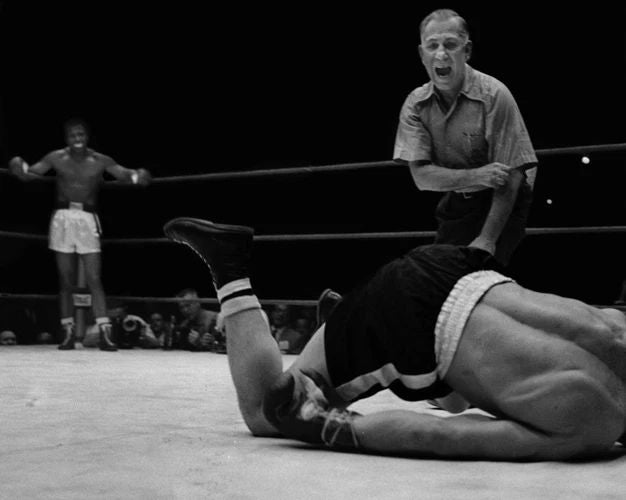 1957 Title Fight Sugar Ray Robinson Kos Gene Fullmer Keychain Champion Print