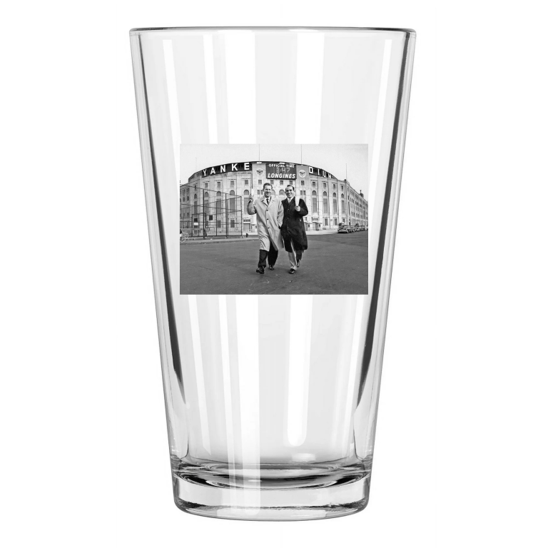 1957 Yankee Stadium New York Yankees Whitey Ford Yogi Berra Pint Beer Glass