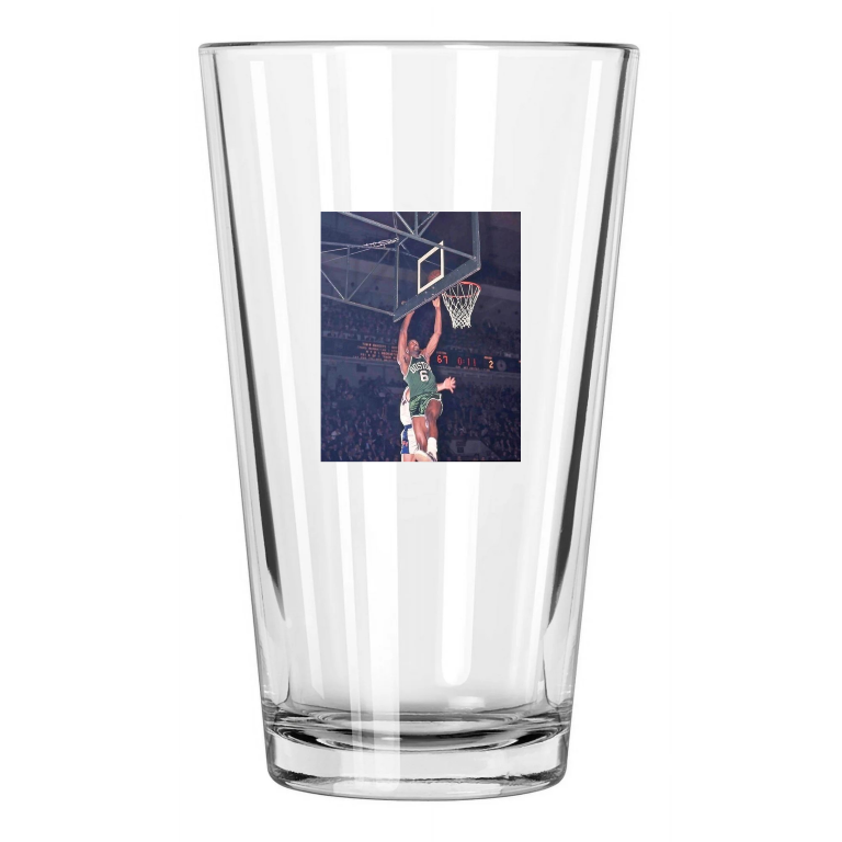 1958 Boston Celtics Bill Russell Photo Hof 75 Pint Beer Drinking Glass