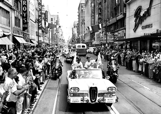 1958 Dodgers Arrival In Los Angeles Parade Retro Baseball Picture Magnet