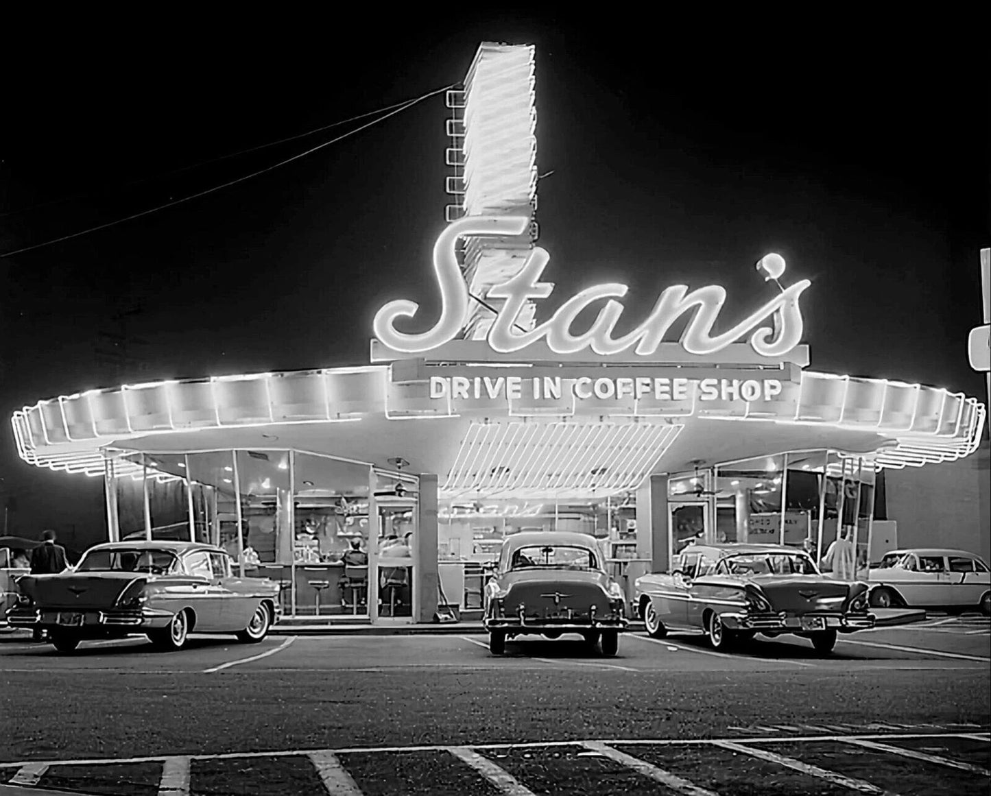 1958 Hollywood Stan'S Drive In Classic Coffee Shop Picture Photo