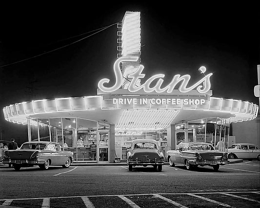 1958 Hollywood Stan'S Drive In Classic Coffee Shop Picture Magnet