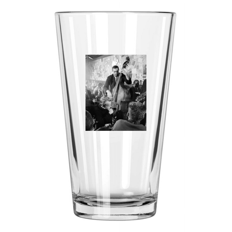1958 Jazz Bandleader Charles Mingus Photo Bass Music Pint Beer Drinking Glass