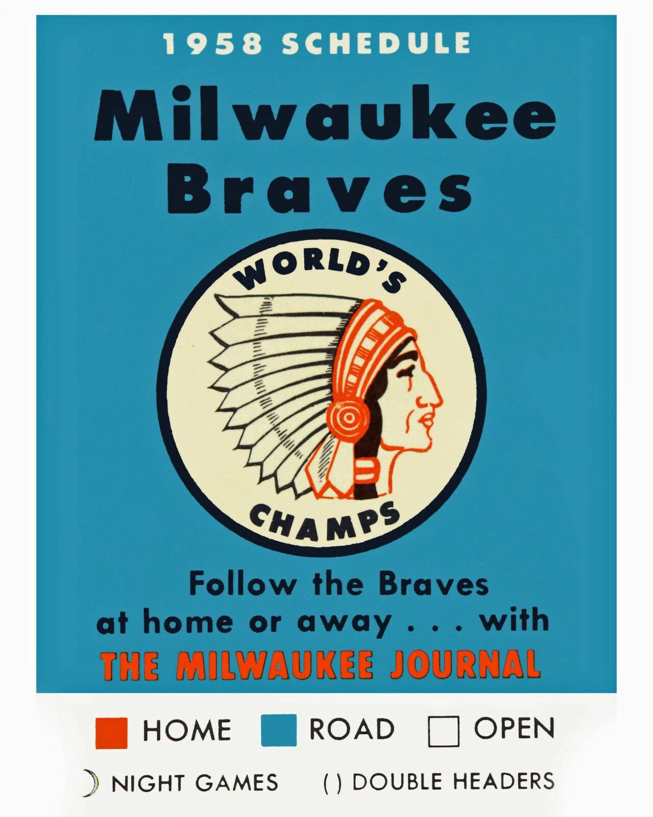 1958 Milwaukee Braves Magnet Baseball Picture Mlb