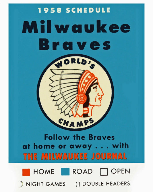 1958 Milwaukee Braves Magnet Baseball Picture Mlb