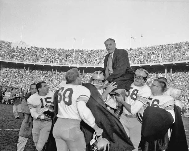 1958 Michigan Coach Bennie Oosterbaan Glossy Keychain College Football Print