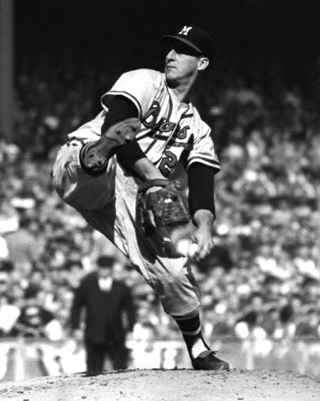 1958 Milwaukee Braves Warren Spahn Glossy Magnet World Series Magnet