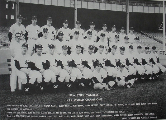 1958 New York Yankees Team Keychain Baseball Picture Ny World Champs Mlb