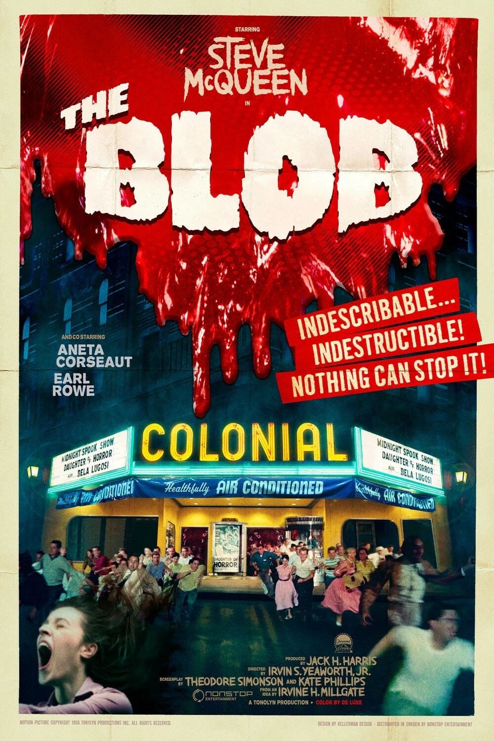 1958 The Blob Movie Poster Print Steve Mcqueen Jane Martin Steve Andrews