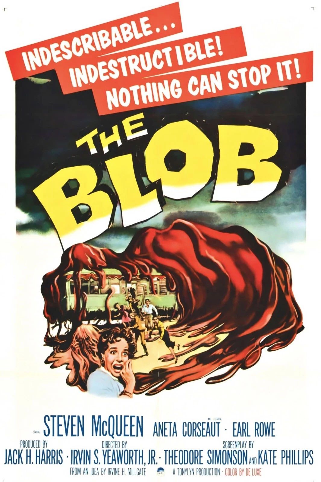 1958 The Blob Movie Keychain Steve Mcqueen Alien Horror Science Fiction