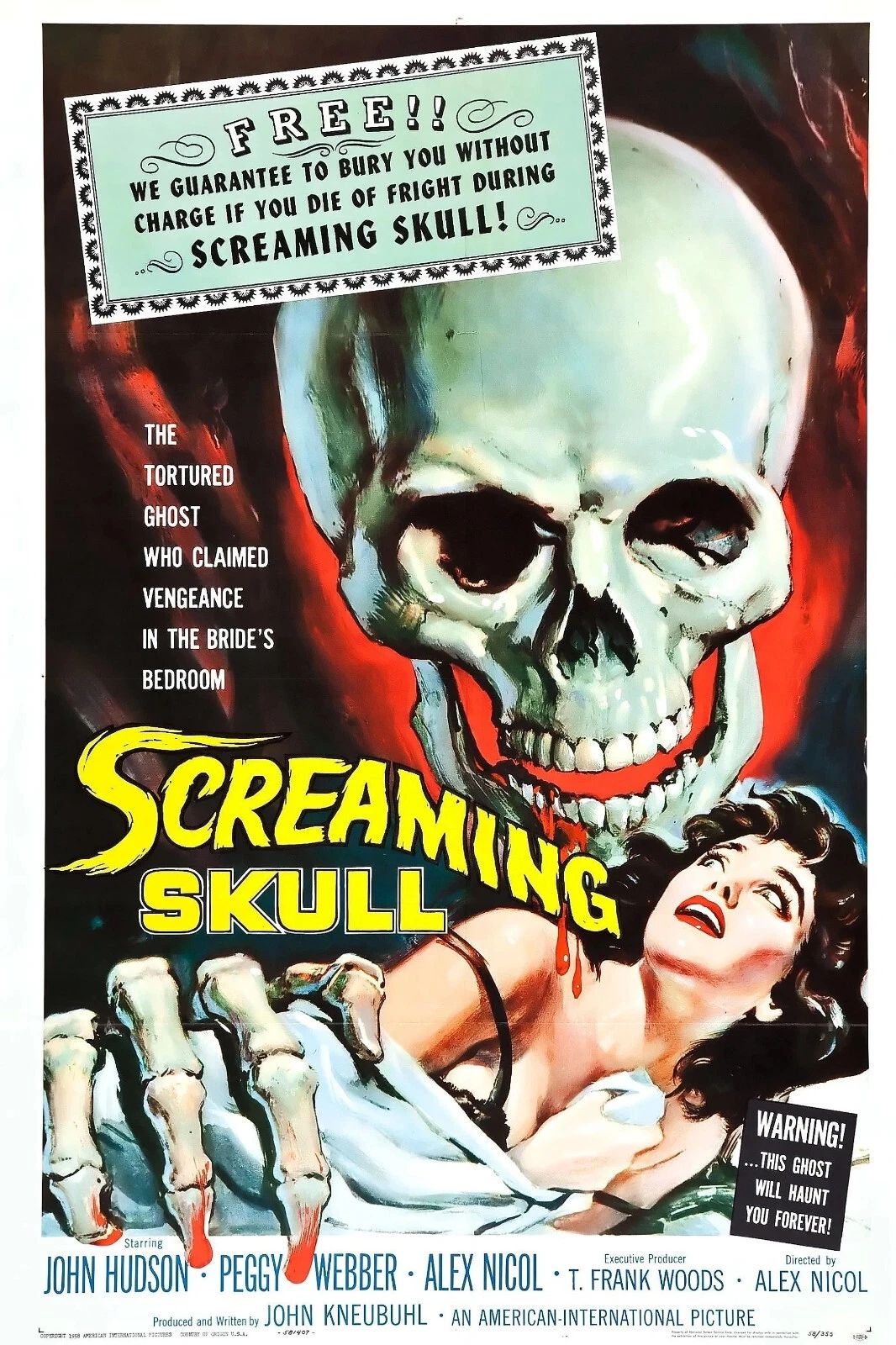 1958 The Screaming Skull Movie Magnet John Hudson Peggy Webber
