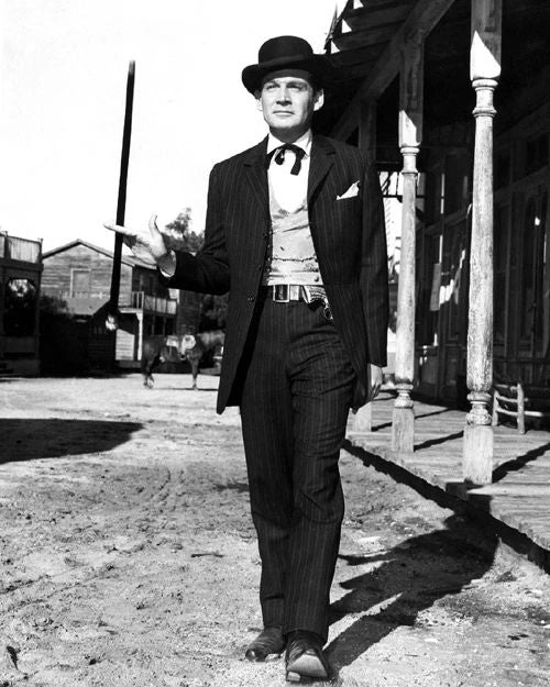 1958 Western Show Bat Masterson Glossy Keychain Gene Barry Print Television