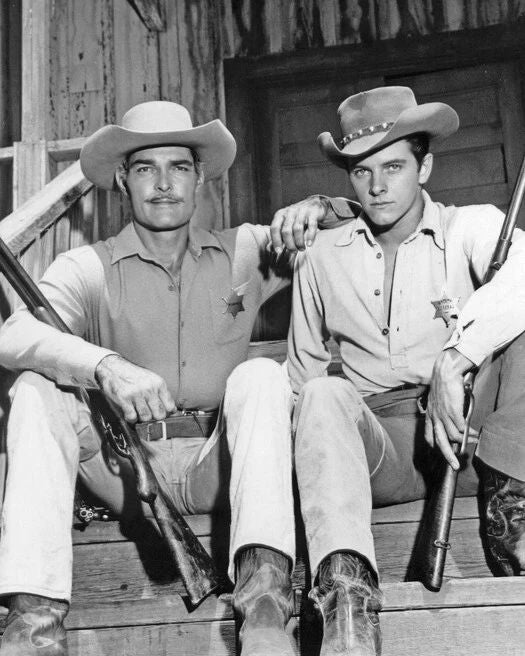 1958 Western Tv Show Lawman Glossy Magnet John Russell And Peter Brown Print