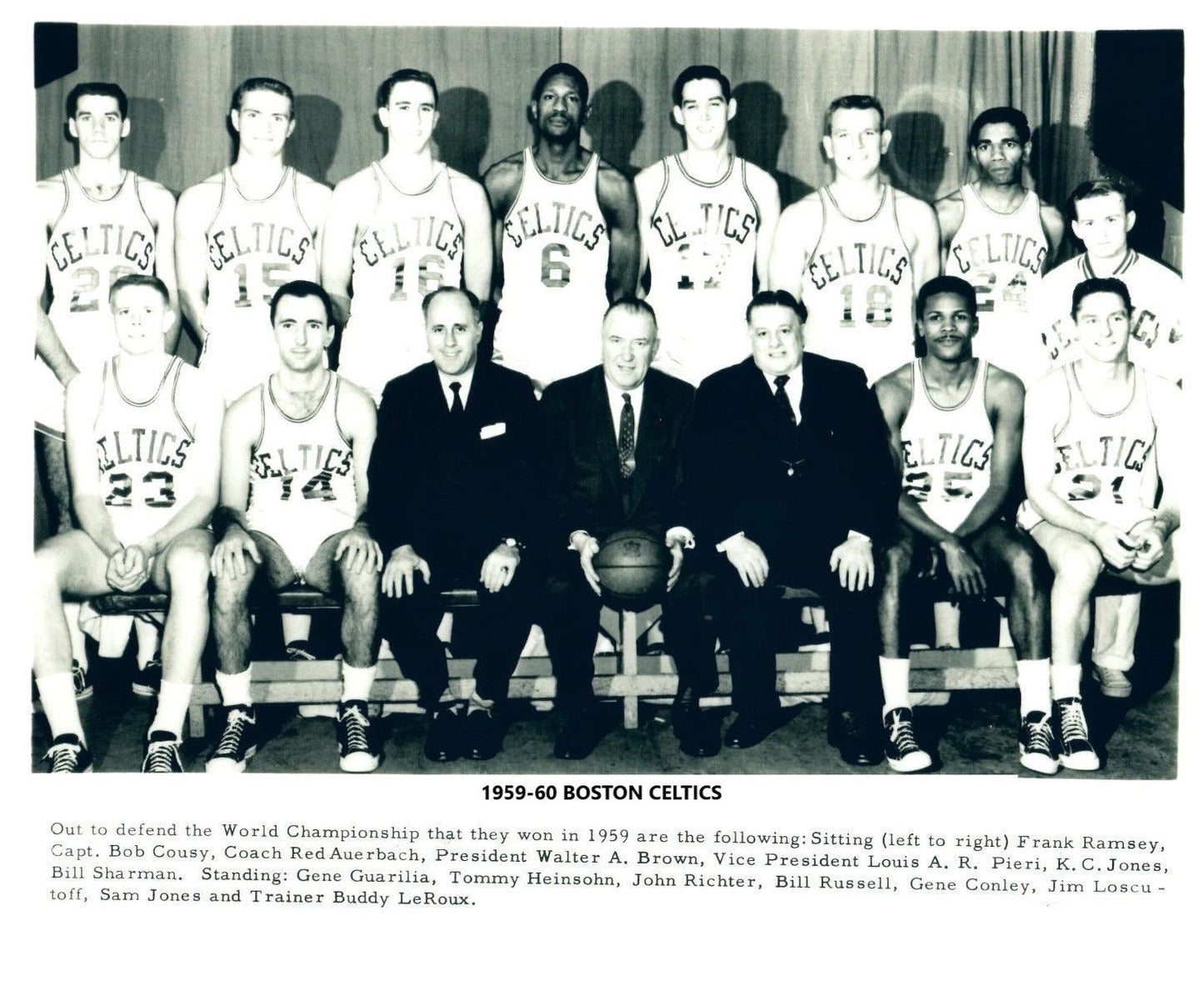 60 Boston Celtics Team Keychain Basketball Picture Nba World Champs
