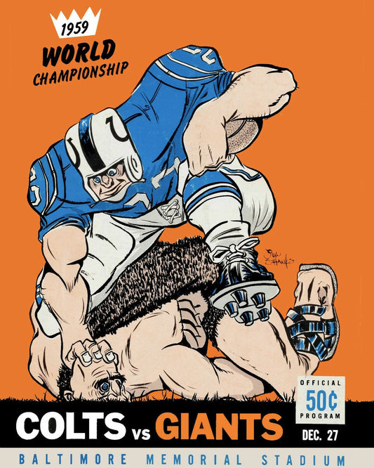 1959 Baltimore Colts Vs Ny Giants Keychain Football Picture Nfl New York