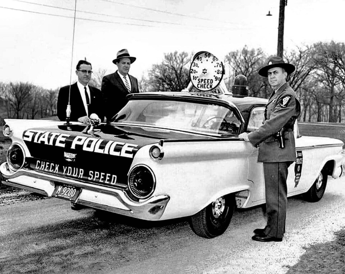 1959 Ford Highway Patrol Police Car Classic Retro Vintage Picture Keychain