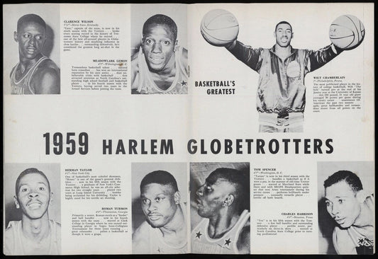 1959 Harlem Globetrotters Team Photo Basketball Picture Meadowlark Wilt