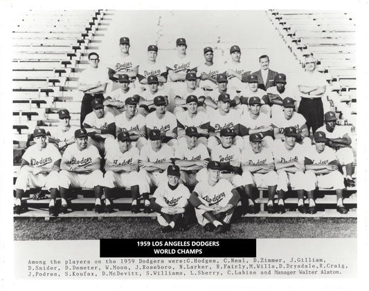 1959 Los Angeles Dodgers Team Keychain Baseball Picture La World Champs Mlb