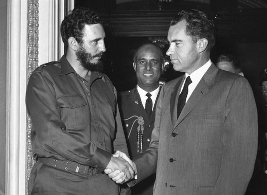 1959 Meeting Between President Nixon & Fidel Castro Picture Photo