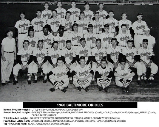 1960 Baltimore Orioles Team Keychain Baseball Mlb Picture O'S