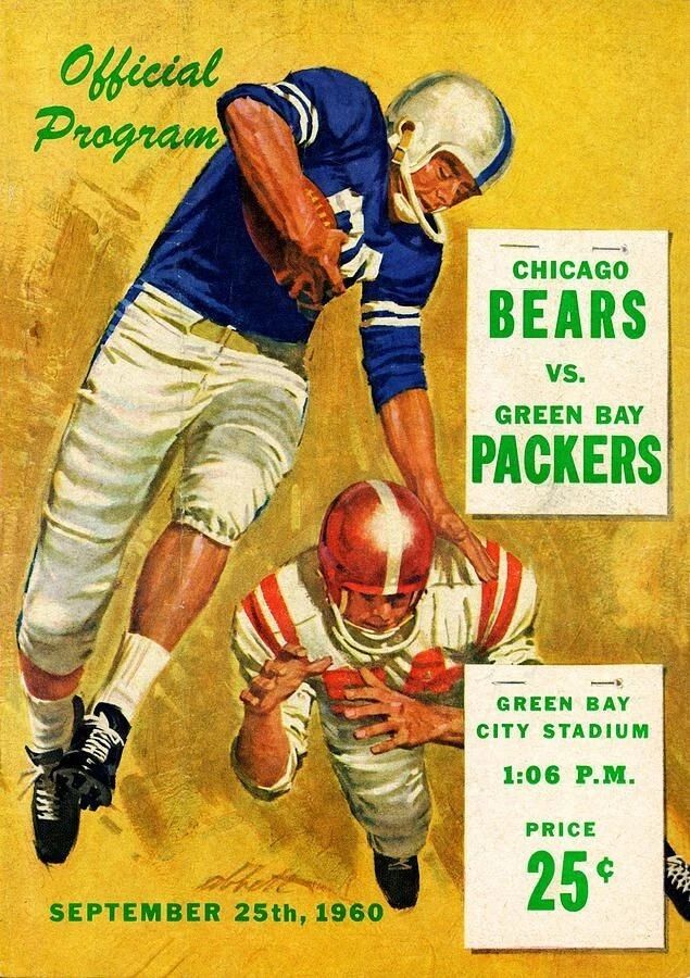 1960 Chicago Bears Vs Green Bay Packers Magnet Football Nfl Picture