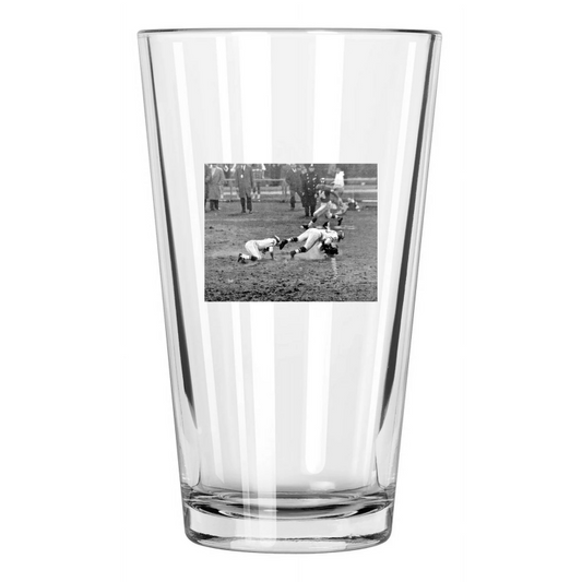 1960 Chuck Bednarik And Frank Gifford Philadelphia Pint Beer Drinking Glass