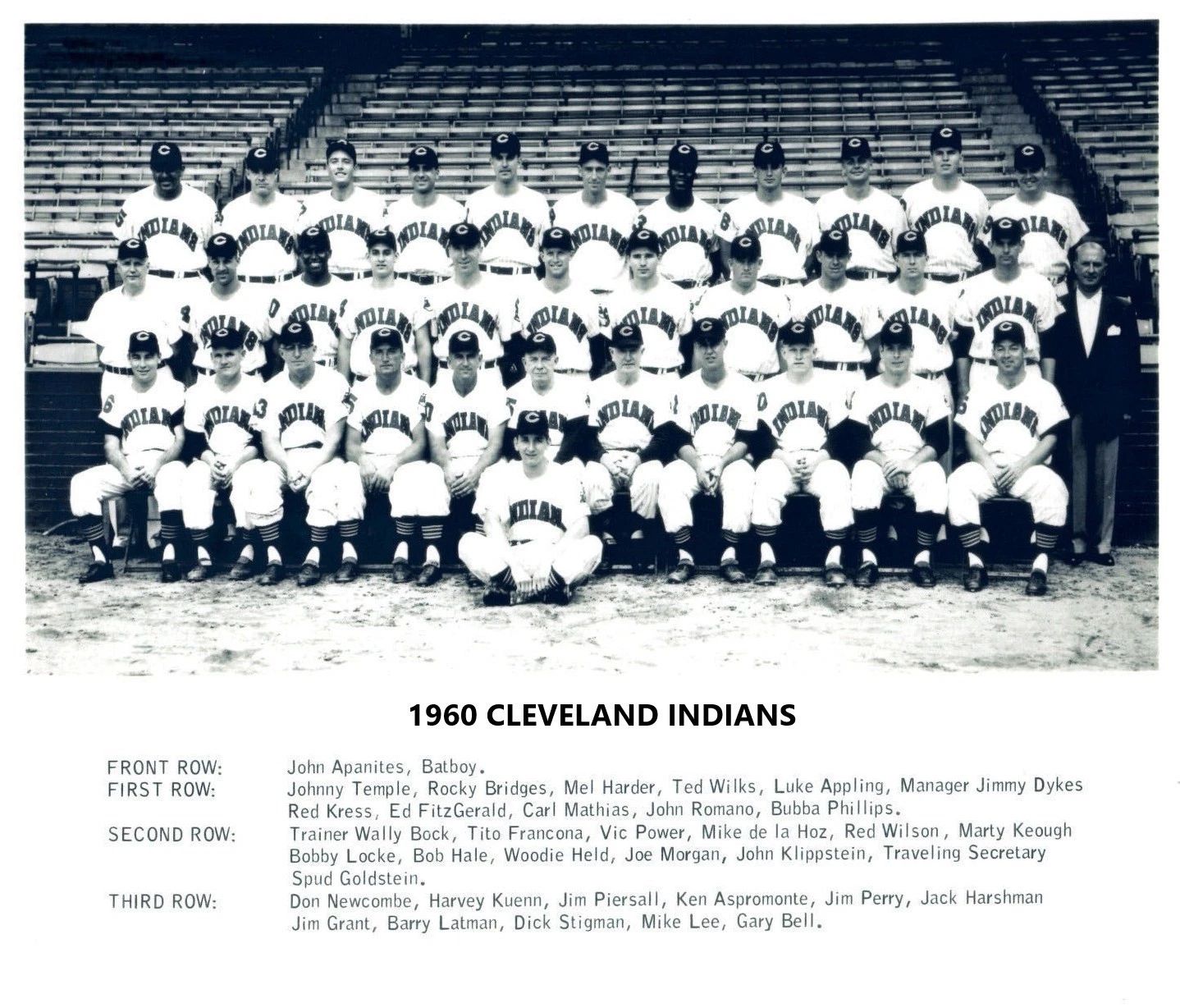 1960 Cleveland Indians Team Photo Baseball Picture Mlb