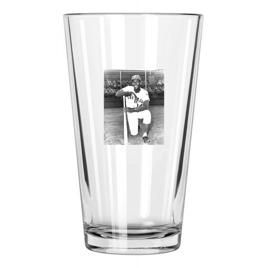 1960 Chicago Cubs Ernie Banks Photo Baseball Hof 77 Pint Beer Drinking Glass