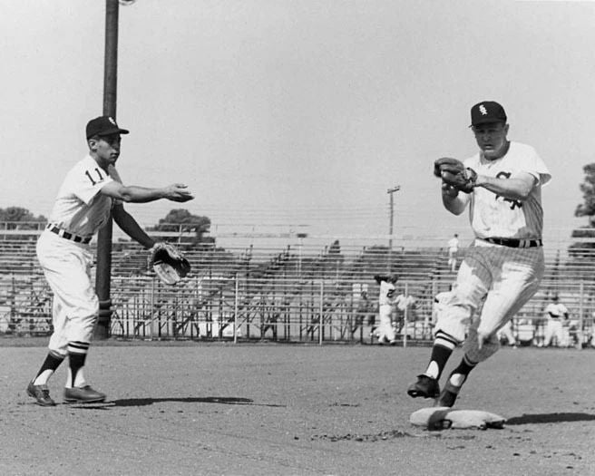 1960 Chicago White Sox Luis Aparicio & Nellie Fox Glossy Photo Print Poster